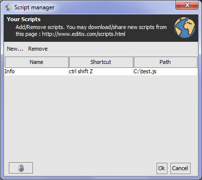 editix : script manager