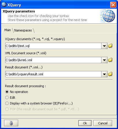 editor - xquery parameters