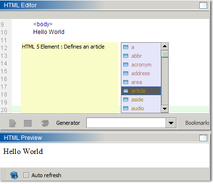 visual html 5 editor