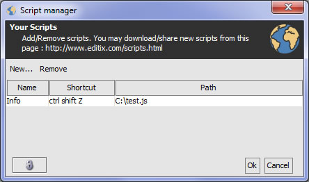 Script Manager for EditiX XML Editor 2015