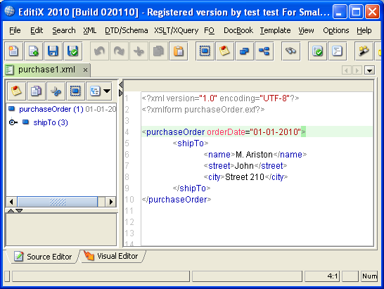 editix xml form