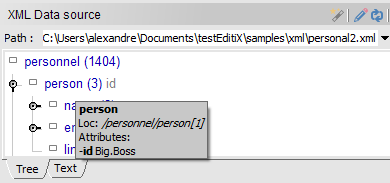 xslt editor data source