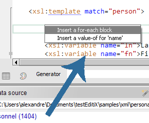 xslt editor drag'n drop