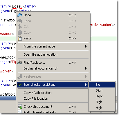 editix xml editor spell checker