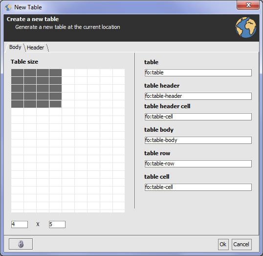 editix xml editor 2015 - table wizard