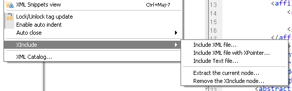 XInclude with EditiX
