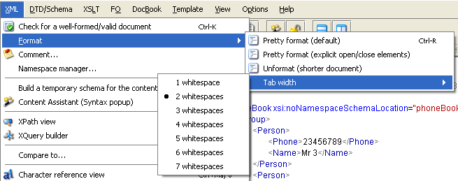 editix format action